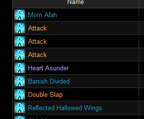 FFLogs Damage Types. Orange is physical, Blue is magical, Purple is Darkness